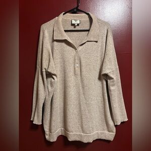 Tuckernuck Sweater Women’s Size XL / XXL Camel Brown Linen Preppy Minimalist